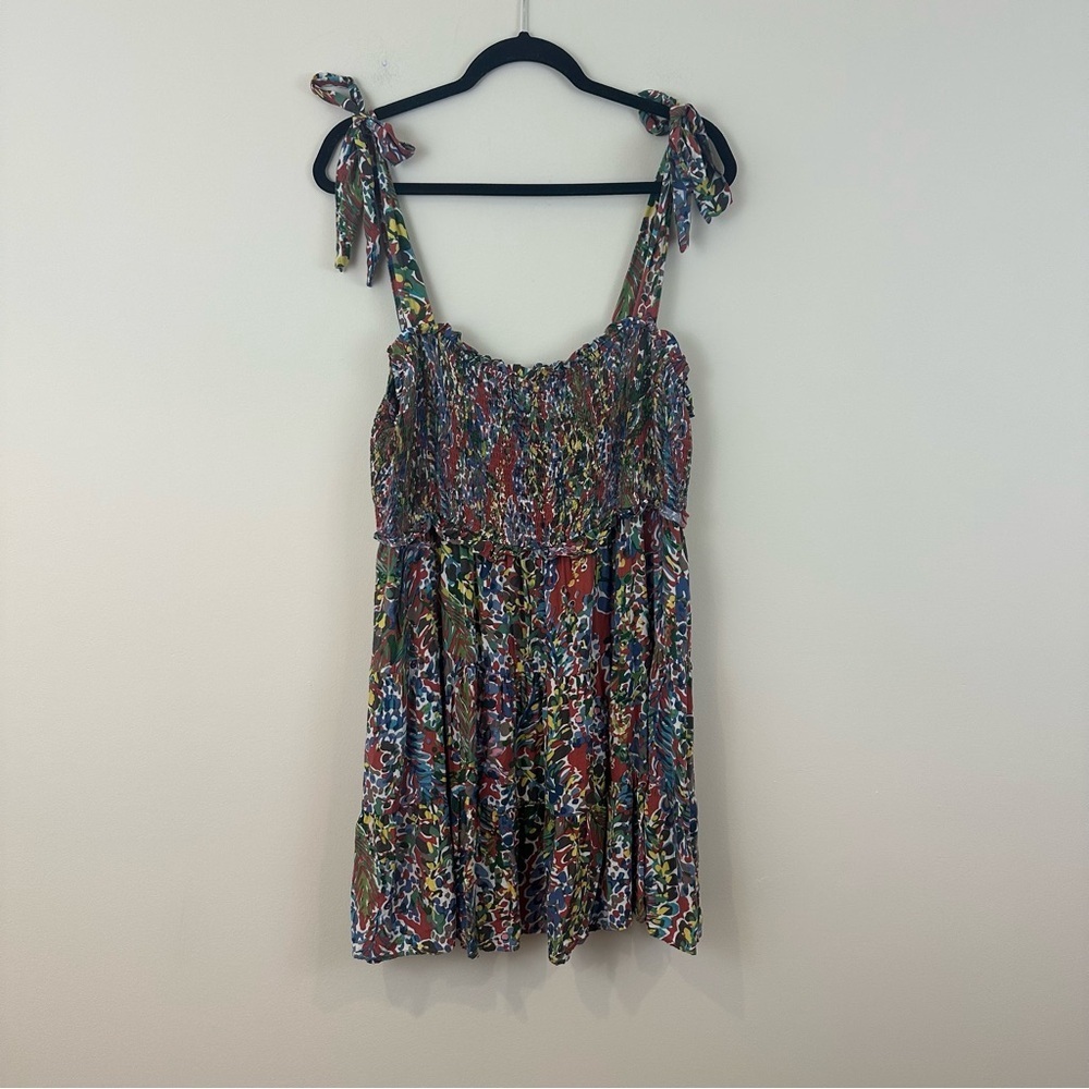 JODIFL Multicolor Floral Smocked Mini Dress Size 3X Women's